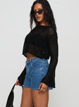 Saldana Shorts Mid Blue Denim Petite