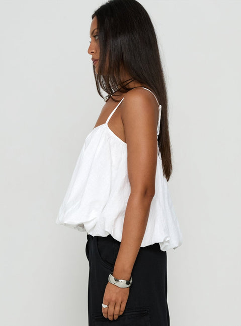 Elfina Babydoll Bubble Top White