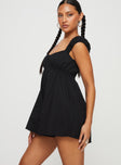 Romper Cap sleeve, scooped neckline, elasticated cross back straps