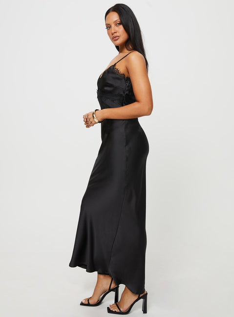 product Princess Polly Asymmetric Neckline  Sanz Maxi Dress Black