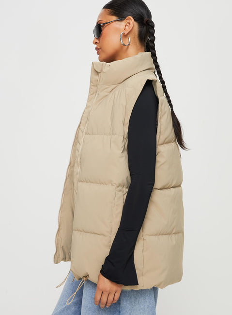 Edison Puffer Vest Beige