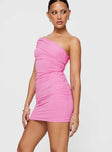 Princess Polly Asymmetric Neckline  Jexter Mini Dress Pink