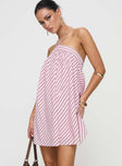 Moonlit Mini Dress Pink Stripe Petite