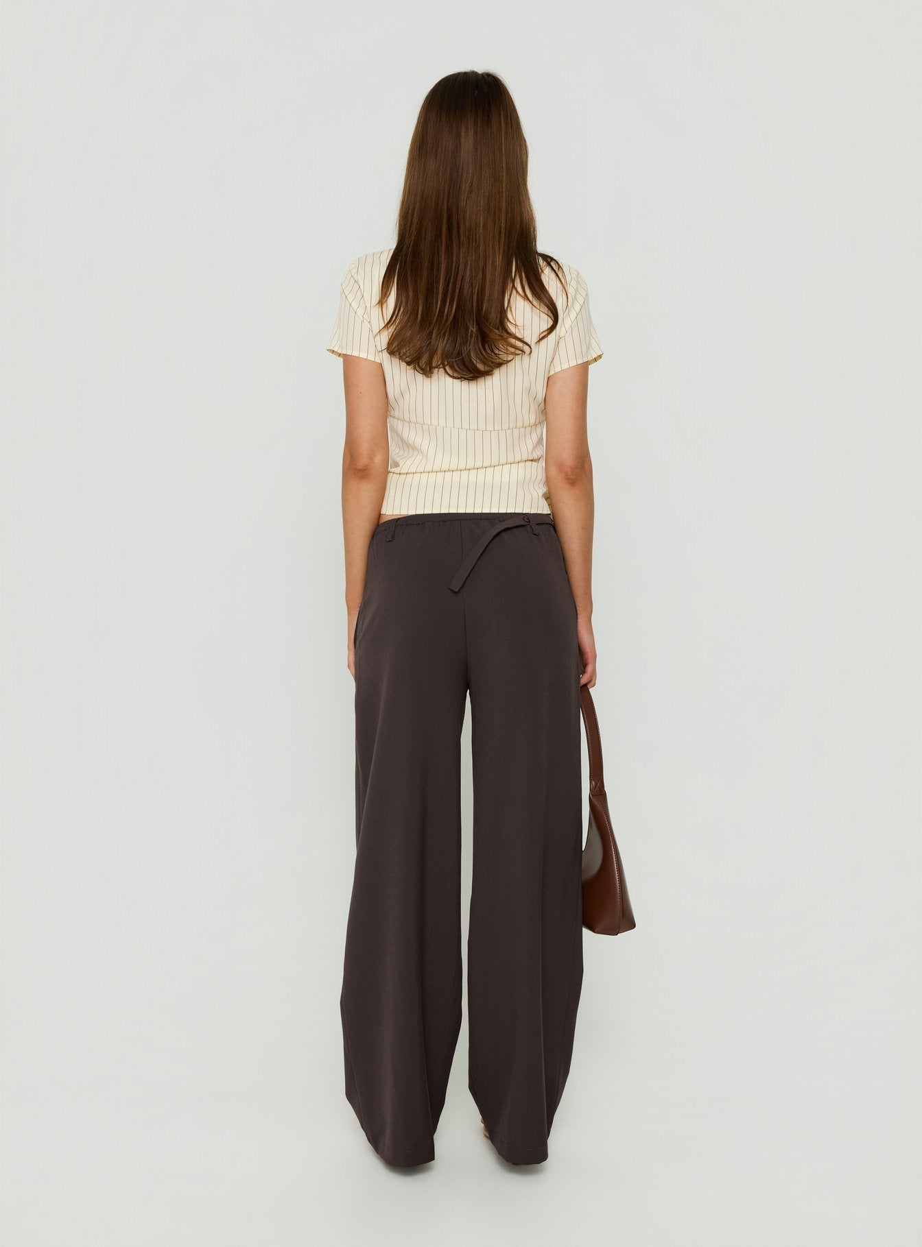 Mericana Low Rise Wide Leg Pants Brown