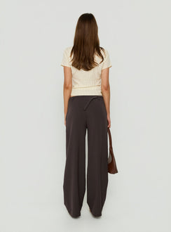Mericana Low Rise Wide Leg Pants Brown