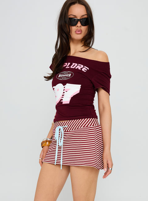 Bexi Textured Skort Red / White Stripe