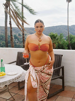   front view of model wearing Princess Polly Alessio Sarong Multi Curve Mini Skirts 