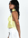 product Princess Polly Sleeveless Sweetheart  Demi Frill Top Yellow