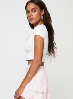 product Princess Polly Short Sleeves Crew Neck  Drummers Baby Tee White