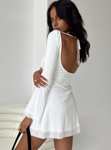 strapless open back dress Poise Mini Dress White
