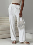 product Princess Polly High Waisted Pants  Brenda Linen Blend Pants White