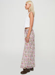 Floral print maxi skirt Good stretch, partially lined 