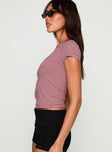 Lex Top Maroon Stripe