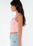 Scoop neck top, slim fitting Fixed shoulder straps Good stretch, fully lined 