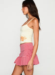 Bumblebee Ruched Mini Skirt Pink Stripe