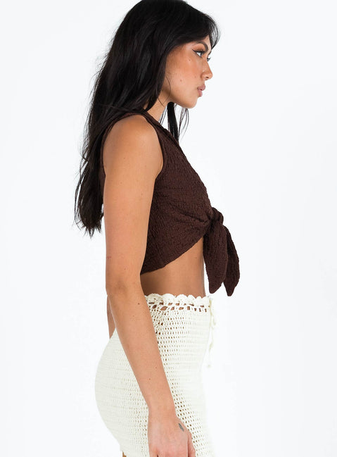 product Princess Polly Sleeveless Asymmetric Neckline  Hutington Top Brown