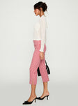 Mignonette Capri Pant Red Gingham