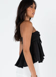 Strapless top Keyhole cut out Tie fastening at front Sheer material through body Elasticated ruching at back