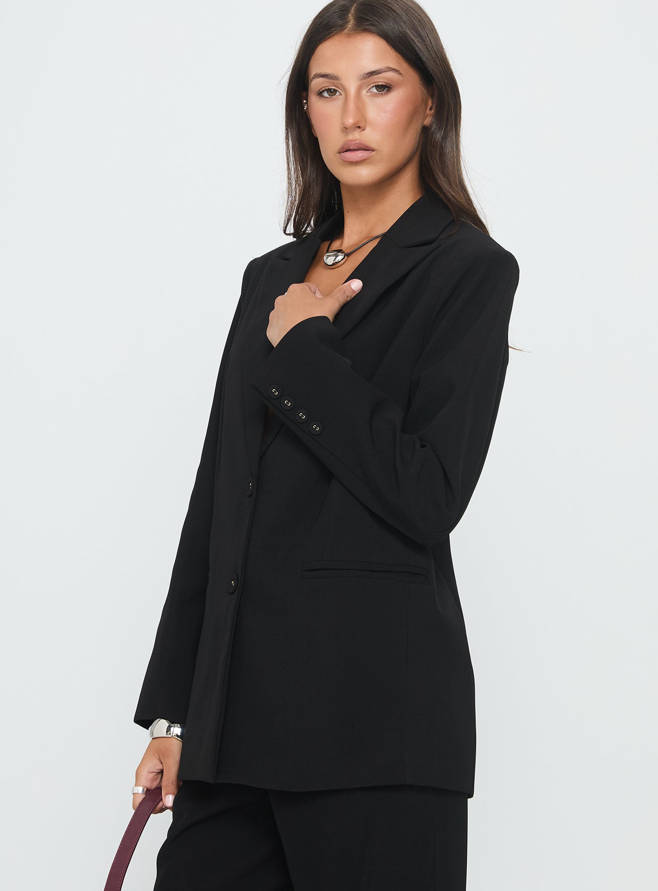 Crowd Pleaser Oversized Blazer Black