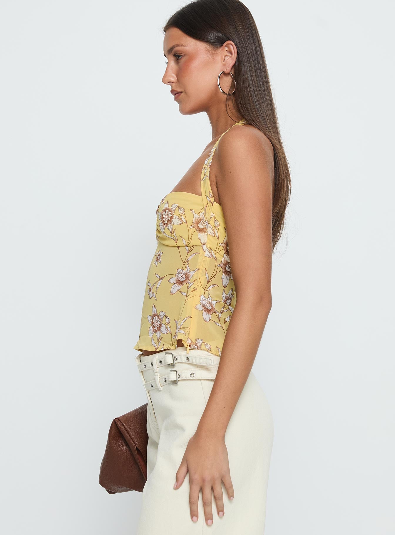 Isabetta Halter Top Yellow Floral