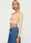 one shoulder top Cropped fit, press clasp fastening at front