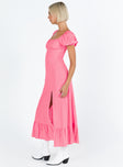 product Princess Polly Asymmetric Neckline  Zella Midi Dress Pink