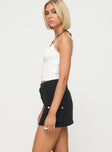   side view of model wearing Princess Polly Lydie Cargo Mini Skirt Black Mini Skirts 