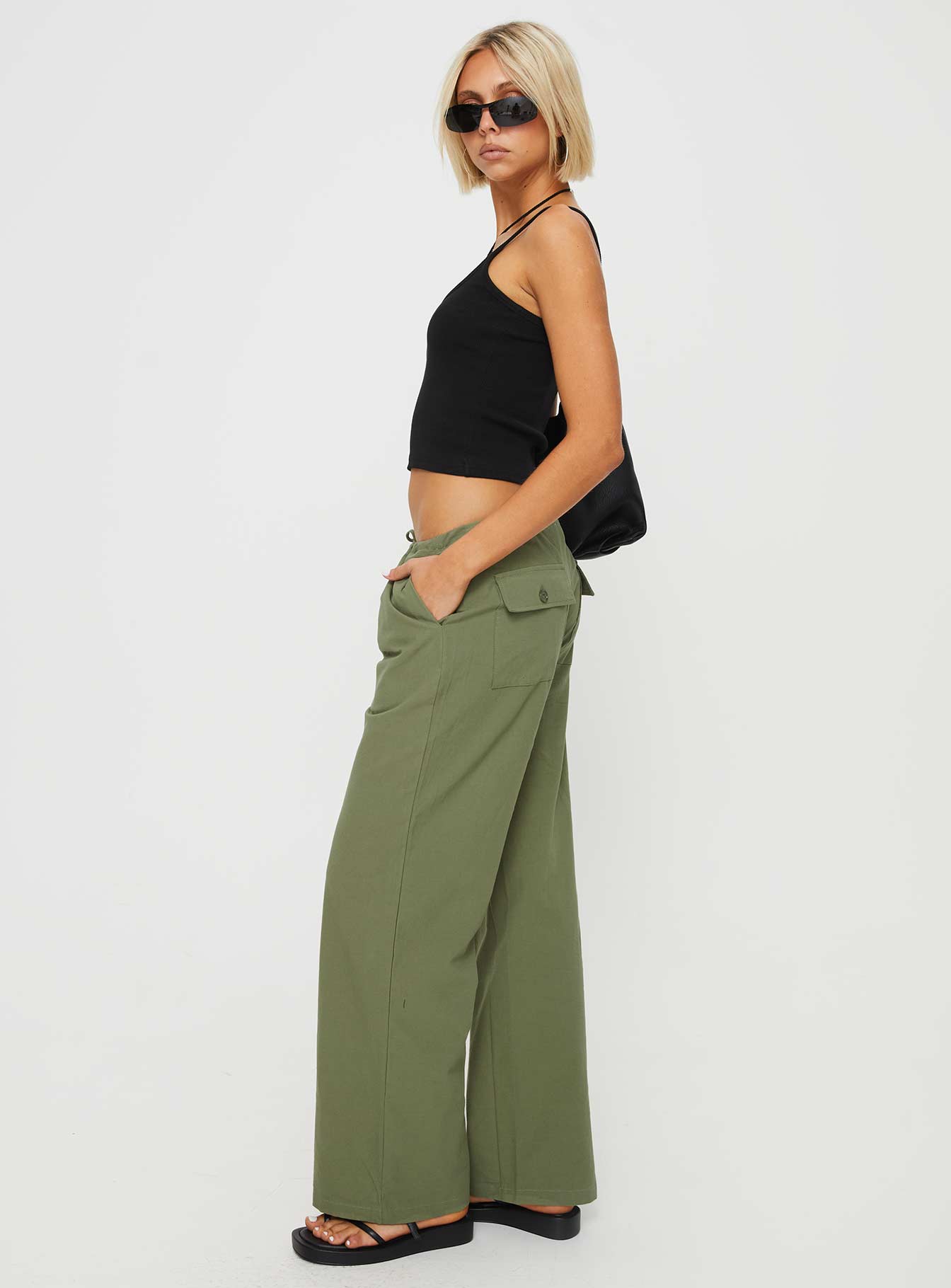product Princess Polly High Waisted Pants  Nalinee Pants Olive
