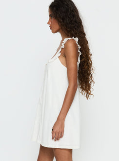 Malinda Babydoll Mini Dress White