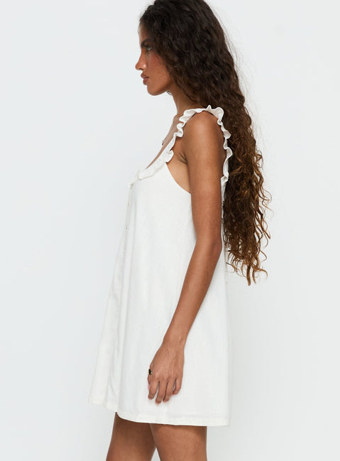 Malinda Babydoll Mini Dress White