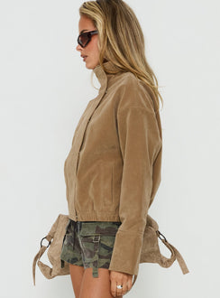 Tayne Funnel Neck Jacke Karamell