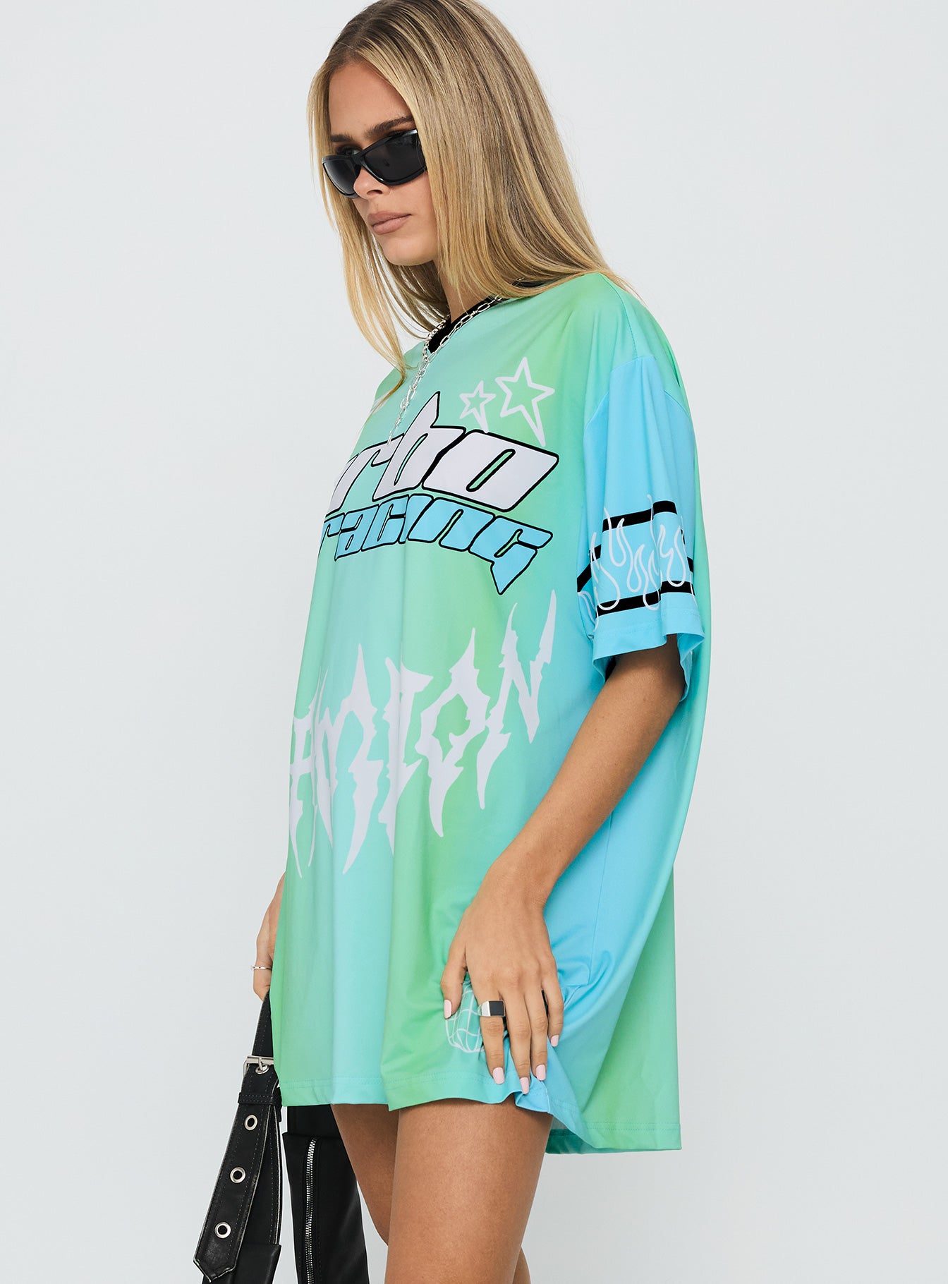 Turbo Champion Moto Jersey Top Blue / Green