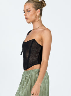 product Princess Polly Sleeveless Asymmetric Neckline  Azriel Strapless Bustier Black Low Impact