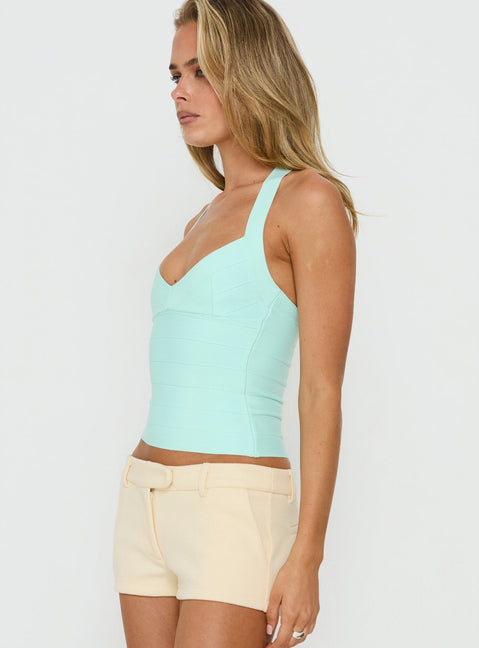 Sefina Bandage Halter Neck Top Aqua