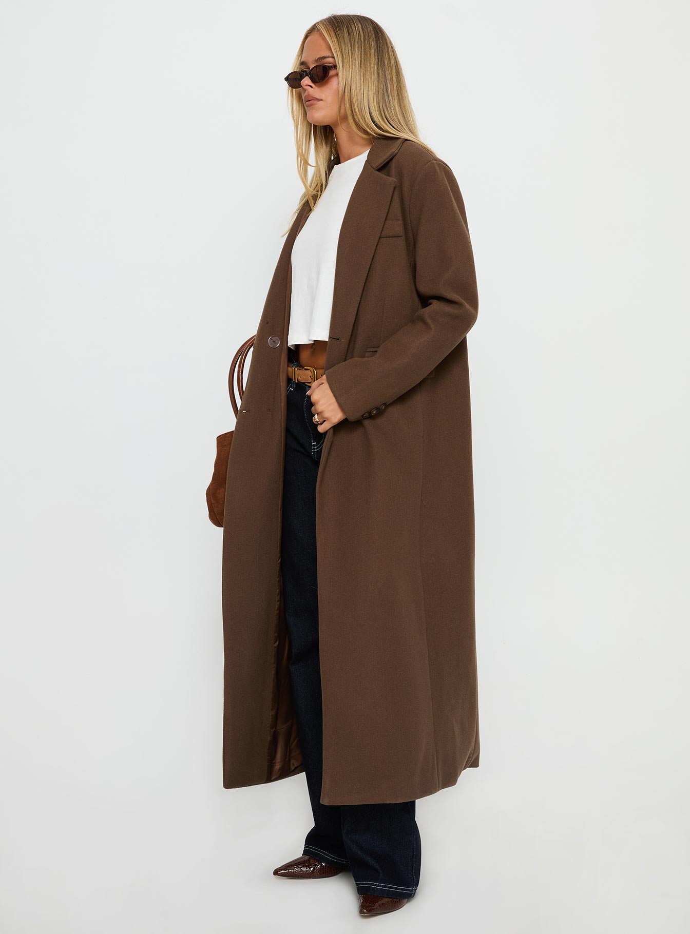 Lovergirl Longline Coat Brown