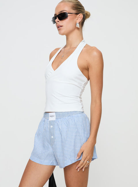 Back To It Boxer Shorts Blue Gingham