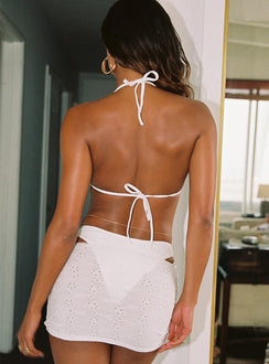 Lucky Bay Anglaise Swim Mini Skirt White