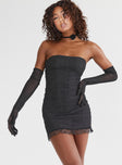 product Princess Polly Asymmetric Neckline  Druitt Strapless Mini Dress Black