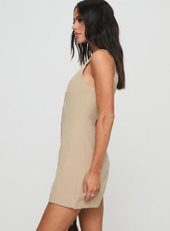 Damico Romper Beige Pinstripe