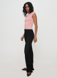 side view of model wearing Princess Polly Call It What You Want Mesh Pants Black High Waisted Pants 