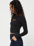 Theresa Sweater Black Princess Polly  Cropped 