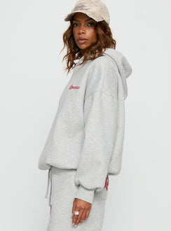 side view of model wearing Princess Polly Princess Polly Stargirl Hoodie Grey Marle 