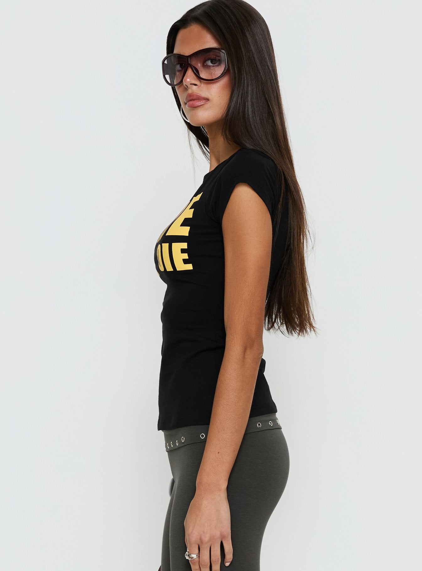 Ride Or Die Graphic Top Black / Yellow