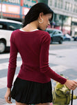 back view of model wearing Princess Polly York Cardigan Cherry Red 