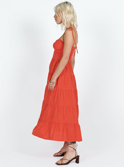 product Princess Polly Asymmetric Neckline  Chavez Midi Dress Red