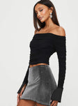 product Princess Polly Full Sleeves Asymmetric Neckline  Moreno Off The Shoulder Top Black