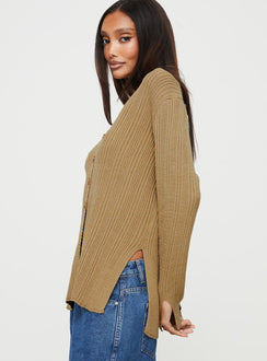 Lexie Knit Cardigan Beige Marle Princess Polly  regular 
