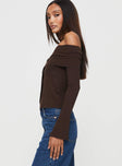 product Princess Polly Sleeveless High Neck  Parveen Off The Shoulder Top Brown