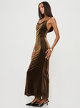 Princess Polly Cowl Neck  Cleever Maxi Dress Brown