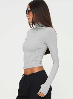 product Princess Polly  Elysium Long Sleeve Turtleneck Top Light Grey